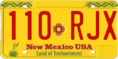 NM license plate 110RJX