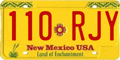 NM license plate 110RJY