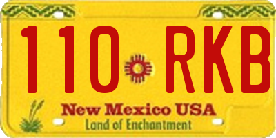 NM license plate 110RKB