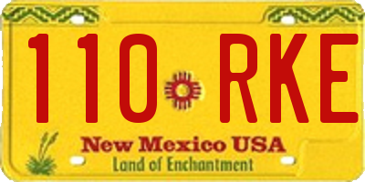NM license plate 110RKE