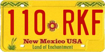 NM license plate 110RKF