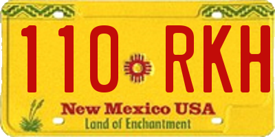 NM license plate 110RKH