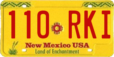 NM license plate 110RKI
