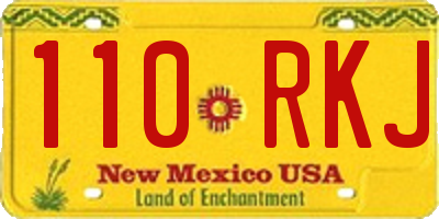 NM license plate 110RKJ