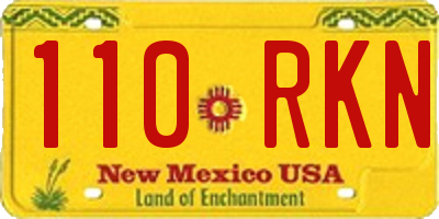 NM license plate 110RKN