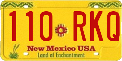 NM license plate 110RKQ
