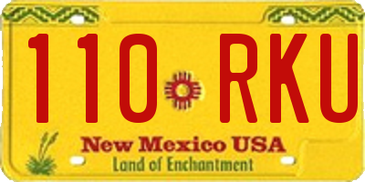 NM license plate 110RKU