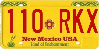 NM license plate 110RKX