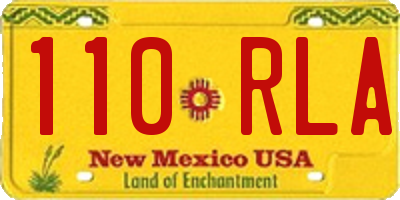 NM license plate 110RLA