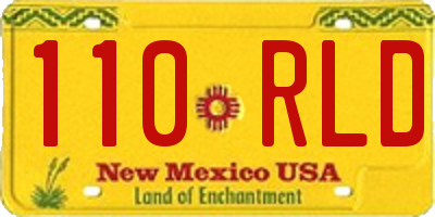 NM license plate 110RLD