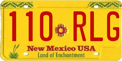 NM license plate 110RLG