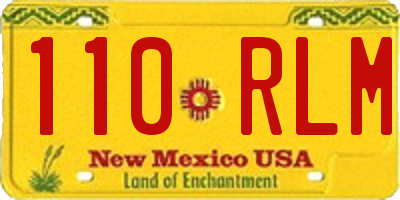 NM license plate 110RLM