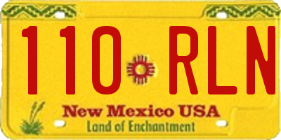 NM license plate 110RLN
