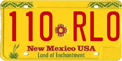NM license plate 110RLO