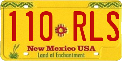 NM license plate 110RLS
