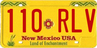 NM license plate 110RLV