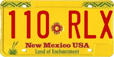 NM license plate 110RLX