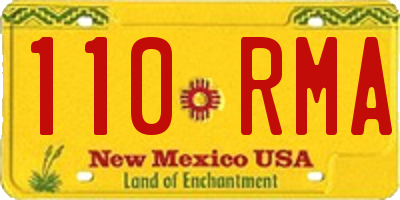 NM license plate 110RMA