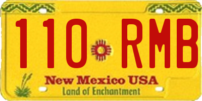 NM license plate 110RMB