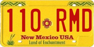 NM license plate 110RMD