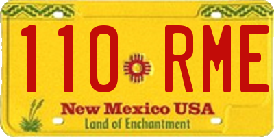 NM license plate 110RME