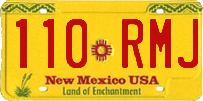 NM license plate 110RMJ
