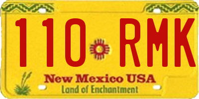 NM license plate 110RMK