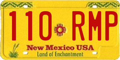 NM license plate 110RMP