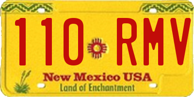 NM license plate 110RMV