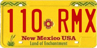 NM license plate 110RMX