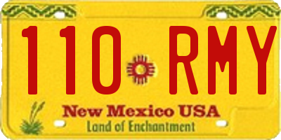 NM license plate 110RMY