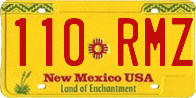 NM license plate 110RMZ