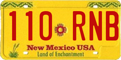 NM license plate 110RNB
