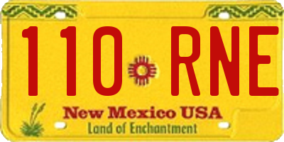 NM license plate 110RNE