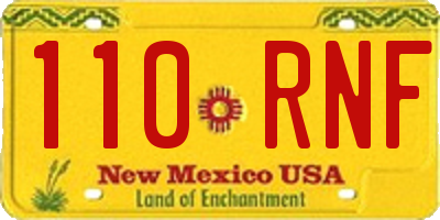 NM license plate 110RNF