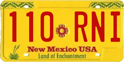 NM license plate 110RNI