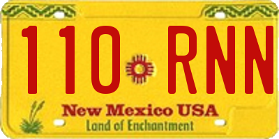 NM license plate 110RNN