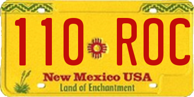 NM license plate 110ROC