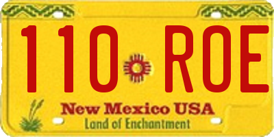 NM license plate 110ROE