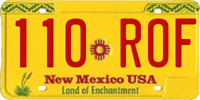 NM license plate 110ROF