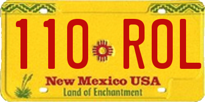 NM license plate 110ROL