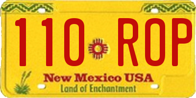 NM license plate 110ROP