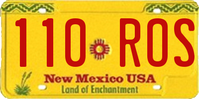 NM license plate 110ROS