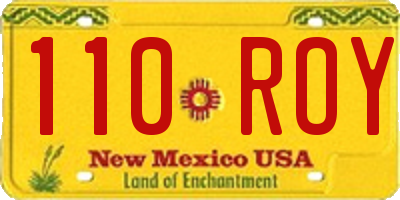 NM license plate 110ROY