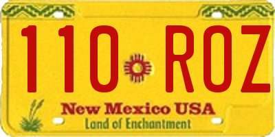 NM license plate 110ROZ