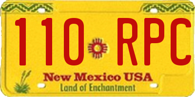 NM license plate 110RPC