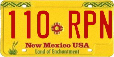 NM license plate 110RPN