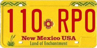 NM license plate 110RPO