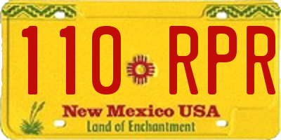 NM license plate 110RPR