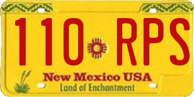 NM license plate 110RPS
